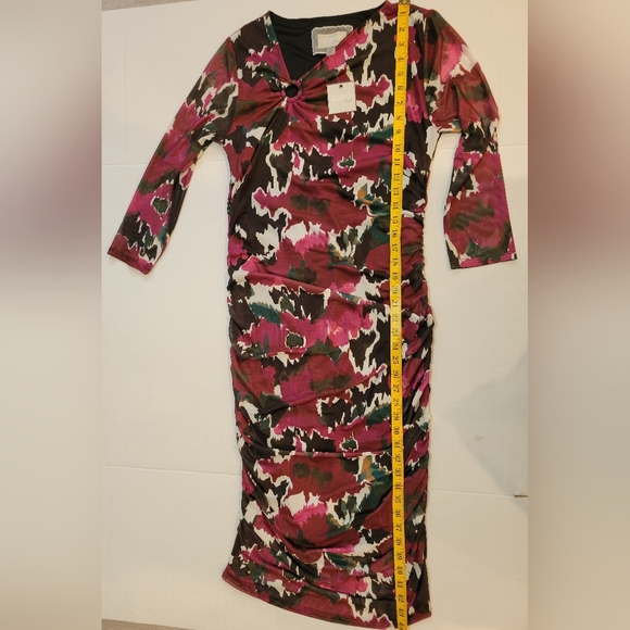 Cupio Blush Floral Dress Lined Women's Size Medium Stretch Long Sleeve - Picture 11 of 12